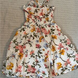 Janie and Jack Floral Dress - White with Pink, Yellow, and Blue